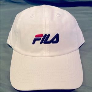 Fila Embroidered Logo White Cotton Baseball Cap